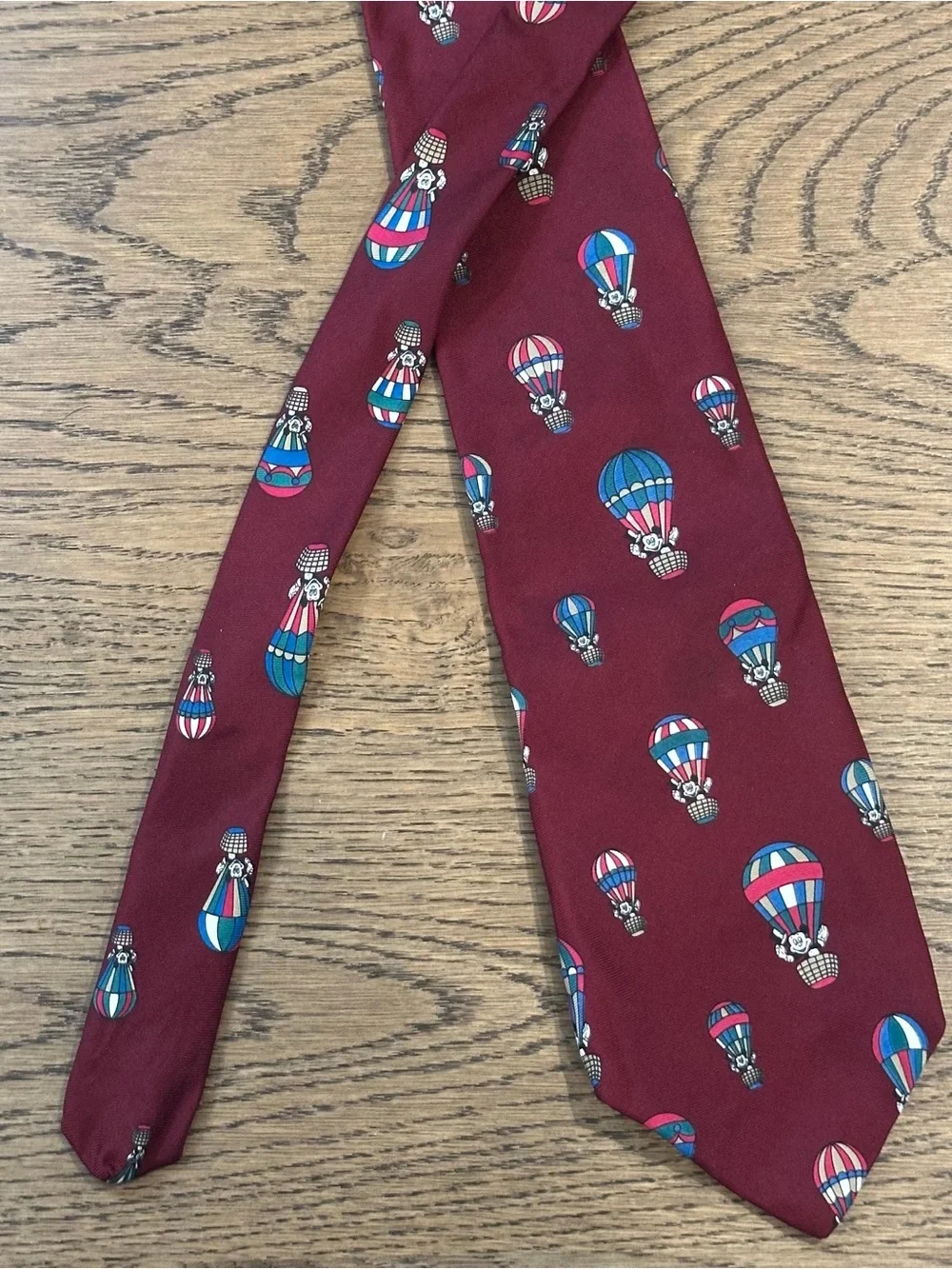 Vintage Disney Mickey Mouse Hot Air Balloon Necktie The Tie Works 100% Silk
